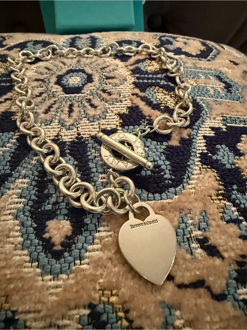 🔥Tiffany & Co Return to Tiffany Heart Tag Toggle Necklace 16" Sterling925🔥 - Picture 11 of 17